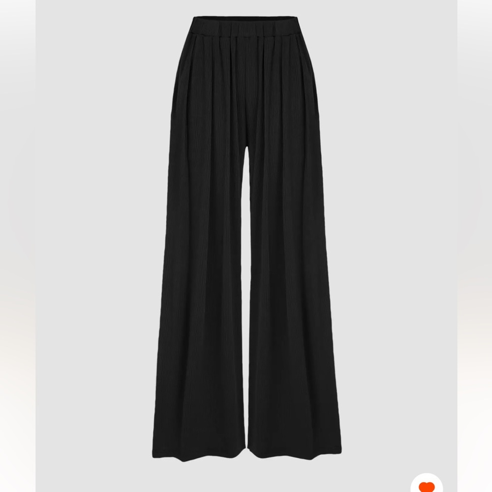 Solid elastic waist band wide leg pants from Cider; tik tok viral cider pants